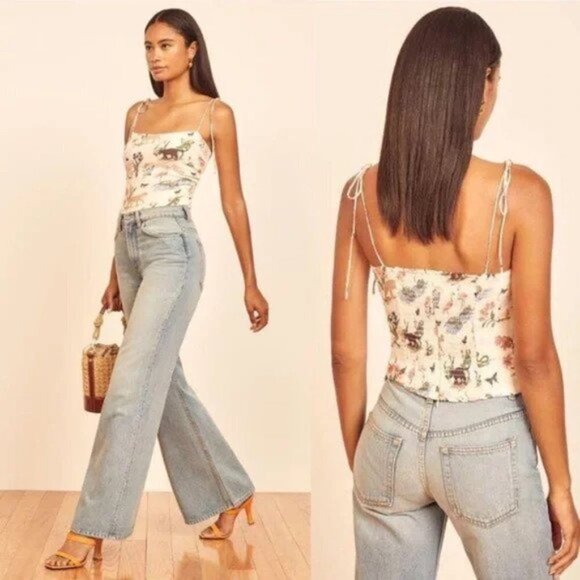 Reformation Lupe Top in Rainforest NEW - Picture 5 of 12